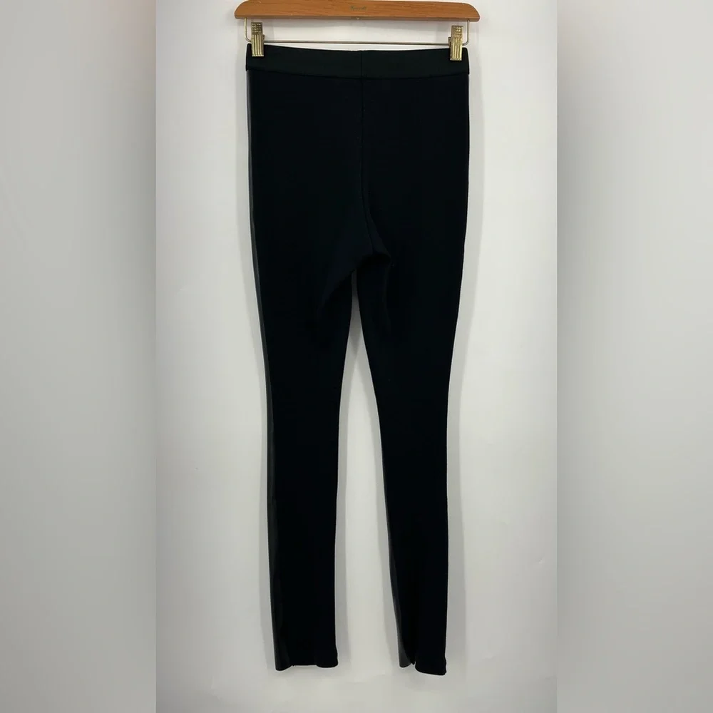 SACAI S Mixed-Media Faux Leather Leggings 0714 small black vegan - Picture 3 of 14